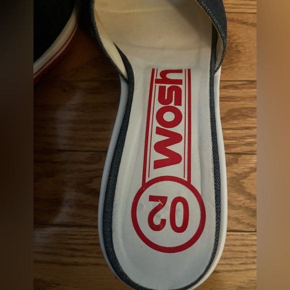 [39/8] Wosh Women's Navy Slide Kitten Heel Sandals Italy - Picture 3 of 6